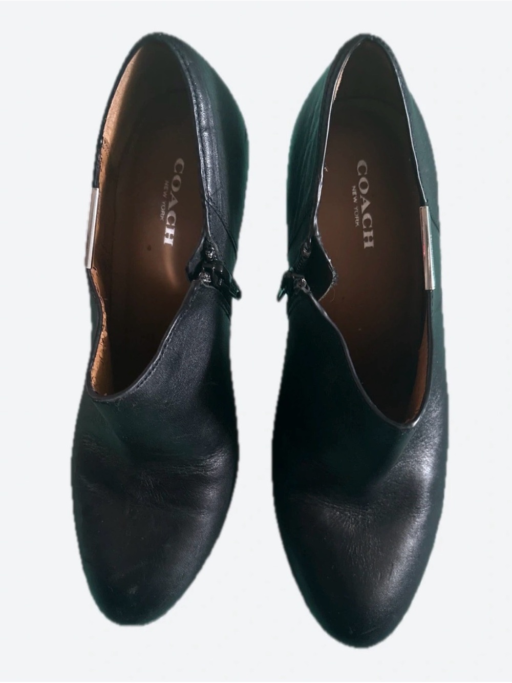 Coach Black Leather Low-Profile Slip-On Shoes